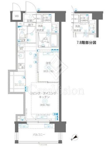 ZOOM立川CinemaSite　702号室　間取り