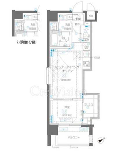 ZOOM立川CinemaSite　705号室　間取り