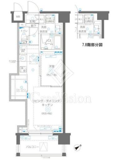 ZOOM立川CinemaSite　706号室　間取り