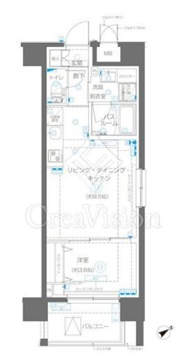 ZOOM立川CinemaSite　709号室　間取り