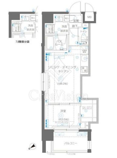 ZOOM立川CinemaSite　801号室　間取り