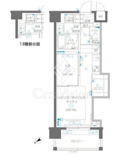 ZOOM立川CinemaSite　803号室　間取り