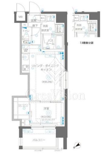 ZOOM立川CinemaSite　804号室　間取り
