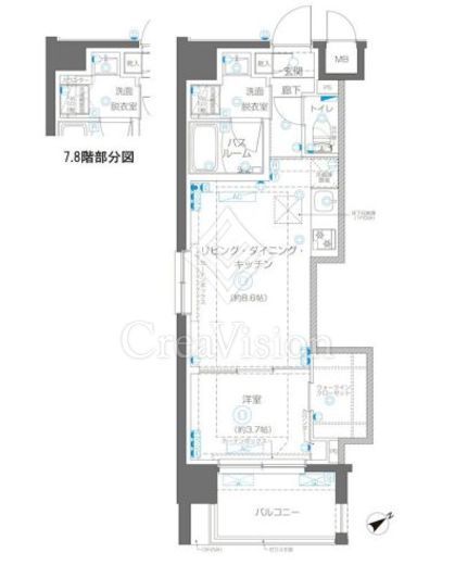 ZOOM立川CinemaSite　805号室　間取り