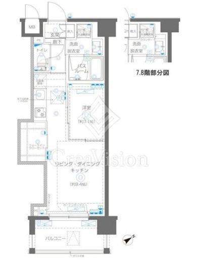ZOOM立川CinemaSite　806号室　間取り