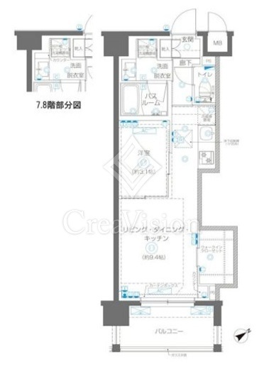 ZOOM立川CinemaSite　807号室　間取り