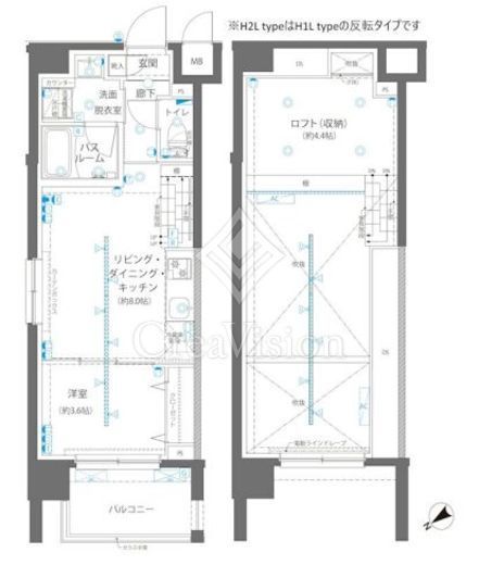 ZOOM立川CinemaSite　904号室　間取り