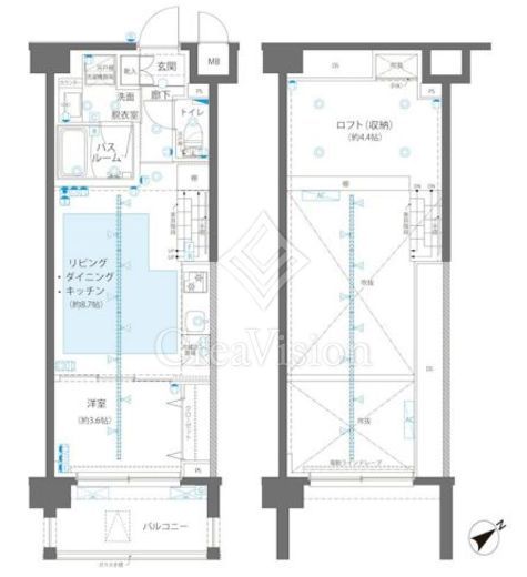 ZOOM立川CinemaSite　907号室　間取り