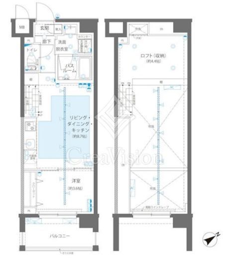 ZOOM立川CinemaSite　908号室　間取り