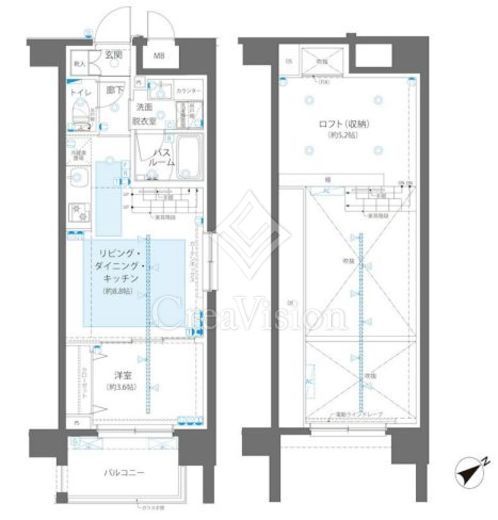 ZOOM立川CinemaSite　909号室　間取り