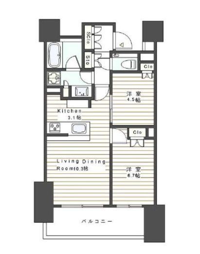 ザ・パークハウス赤坂レジデンス　603号室　間取り