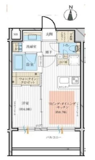 シティインデックス秋葉原　803号室　間取り