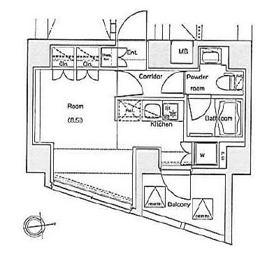 プレミアムキューブ・ジー・四谷左門町　1301号室　間取り