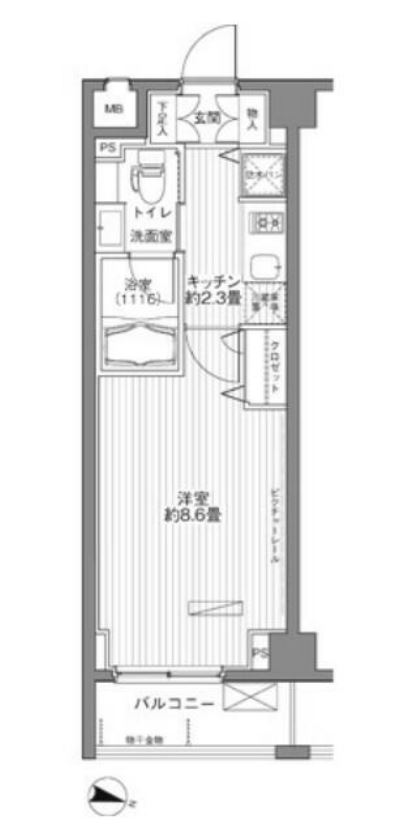 メゾンカルム西新宿　220号室　間取り