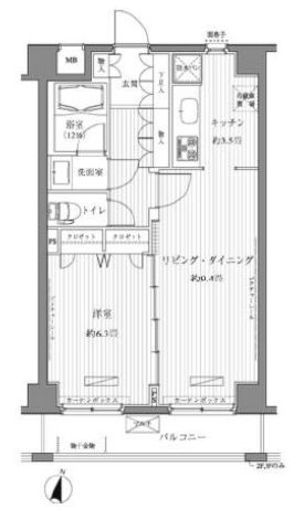 メゾンカルム西新宿　304号室　間取り