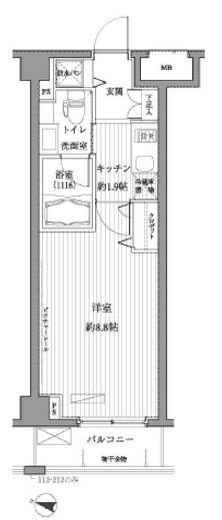 メゾンカルム西新宿　311号室　間取り