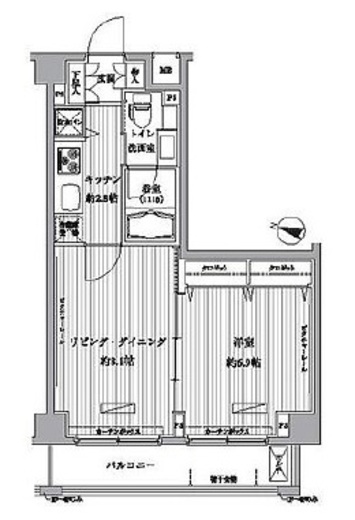 メゾンカルム西新宿　407号室　間取り