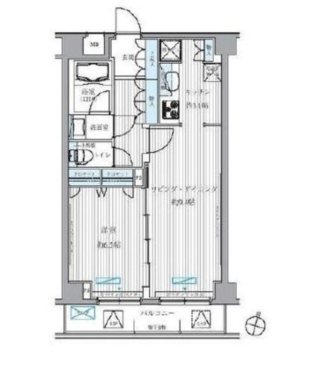 メゾンカルム西新宿　502号室　間取り