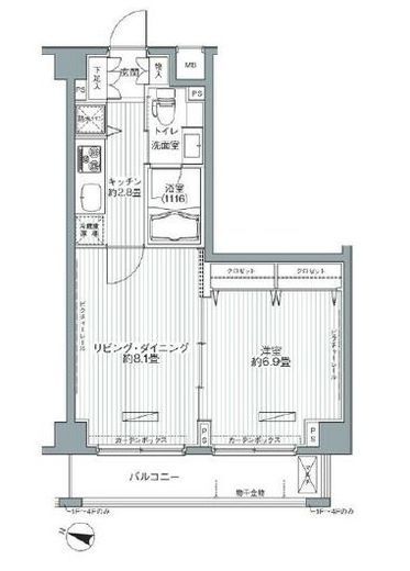 メゾンカルム西新宿　505号室　間取り