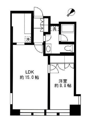 渋谷プロパティータワー　1413号室　間取り