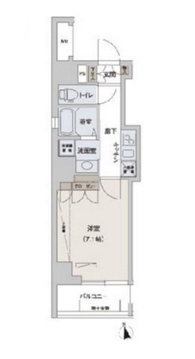 セルビシエ白金　1102号室　間取り