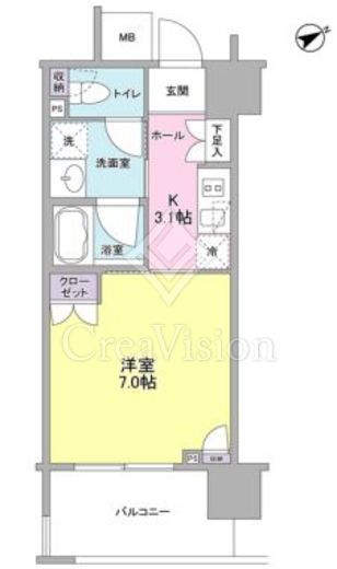 フレアージュ恵比寿　703号室　間取り