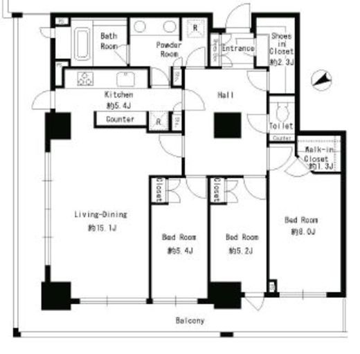 パークタワー芝浦ベイワード アーバンウイング　2704号室　間取り