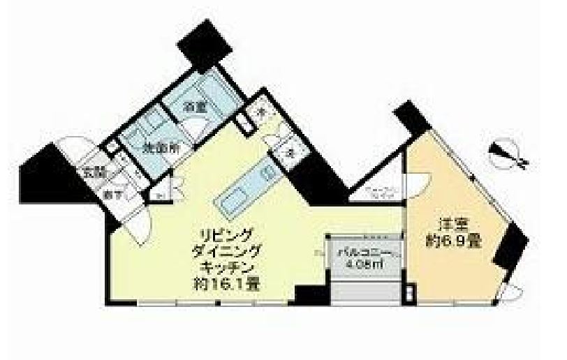 ベルドゥムール東京八丁堀　2F号室　間取り