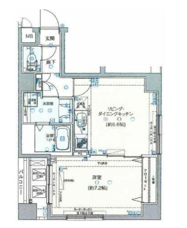 ロメック勝どき　801号室　間取り