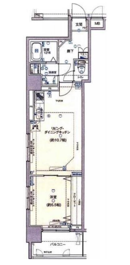 ロメック勝どき　302号室　間取り