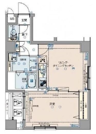 ロメック勝どき　701号室　間取り