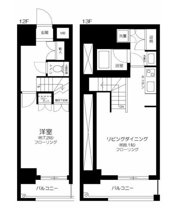 グラーサ銀座イースト　12F号室　間取り