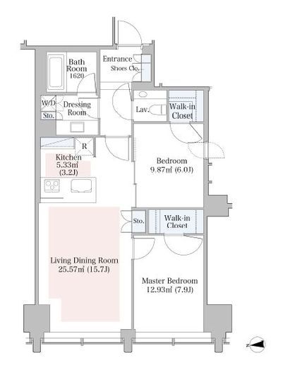 ラ・トゥール飯田橋　1106号室　間取り