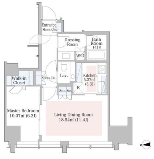 ラ・トゥール飯田橋　1107号室　間取り