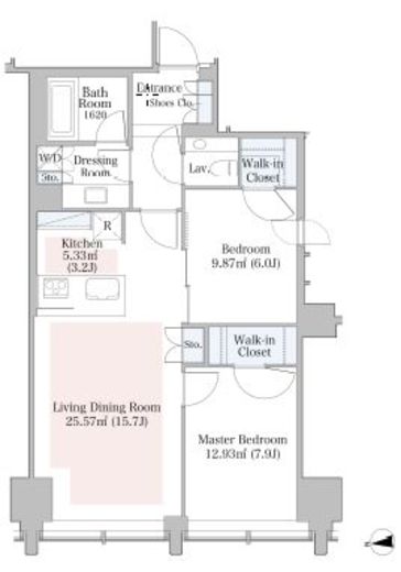 ラ・トゥール飯田橋　706号室　間取り