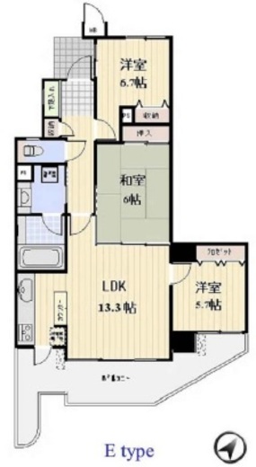 プロスペクト清澄庭園　605号室　間取り