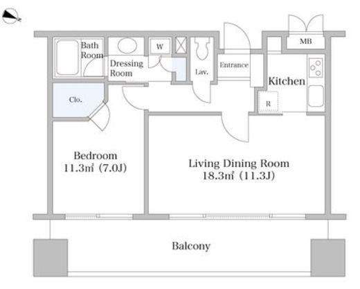 千代田ファーストハイツ　1612号室　間取り