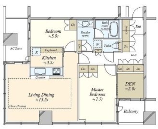東京タイムズタワー　705号室　間取り