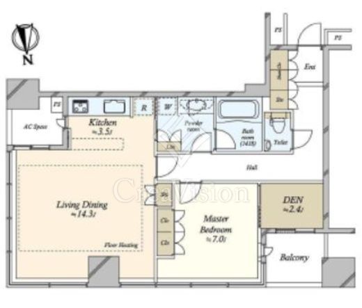 東京タイムズタワー　1208号室　間取り