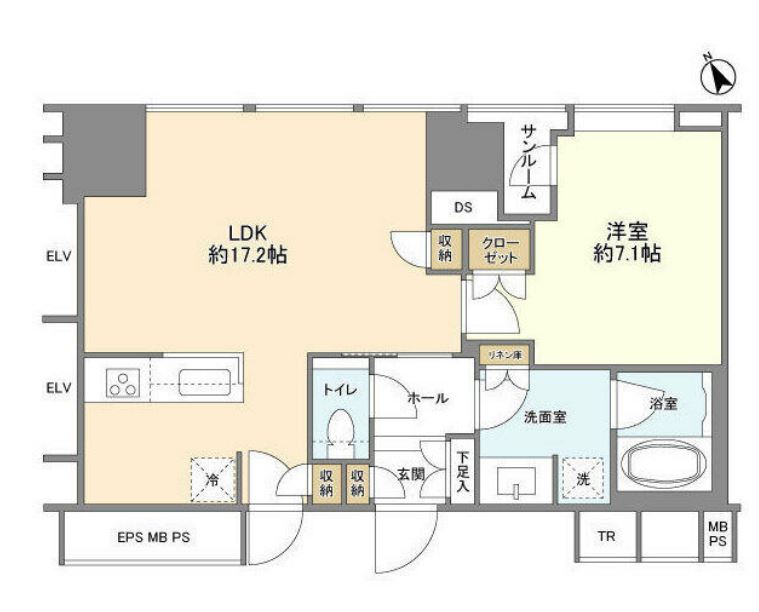 ワテラスタワーレジデンス　3901号室　間取り