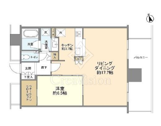 ワテラスタワーレジデンス　2103号室　間取り