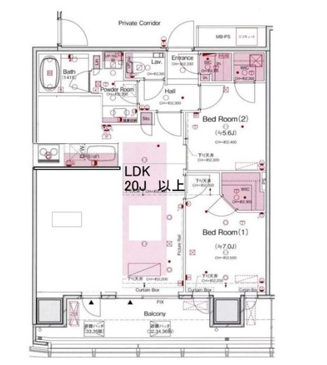 ワテラスタワーレジデンス　3510号室　間取り