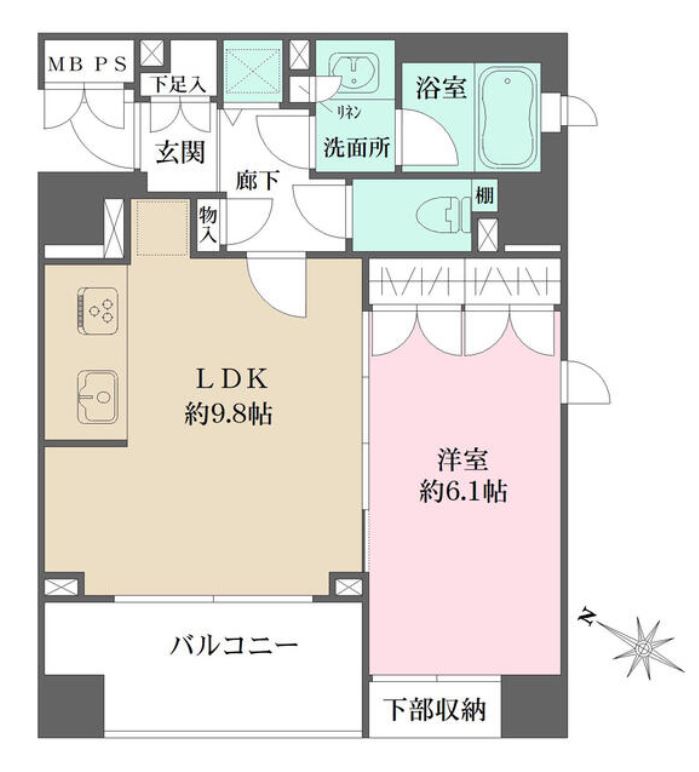 パークハウス渋谷山手　1002号室　間取り