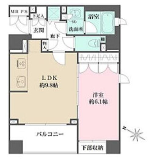 パークハウス渋谷山手　1002号室　間取り