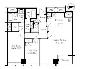 紀尾井町ガーデンタワー　2406号室　間取り