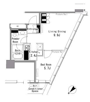 ＭＹ　ＴＯＷＥＲ　ＲＥＳＩＤＥＮＣＥ　1712号室　間取り