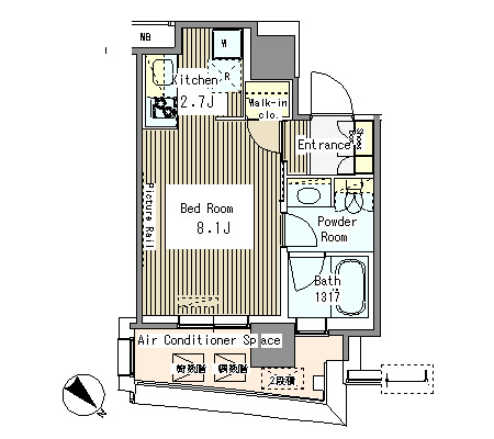 ＭＹ　ＴＯＷＥＲ　ＲＥＳＩＤＥＮＣＥ　1802号室　間取り