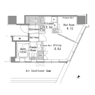ＭＹ　ＴＯＷＥＲ　ＲＥＳＩＤＥＮＣＥ　1912号室　間取り