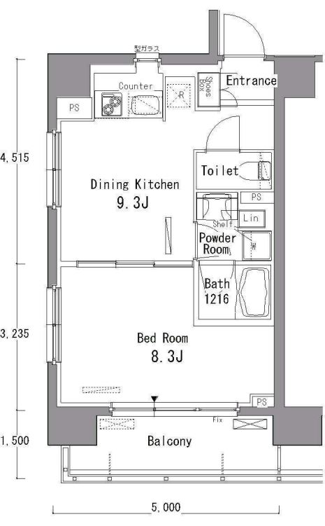 パークアクシス東陽町　501号室　間取り