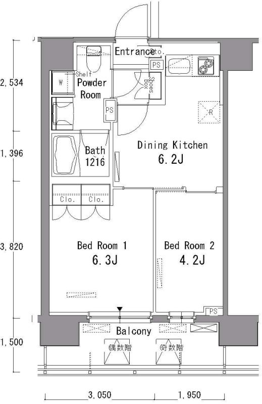 パークアクシス東陽町　202号室　間取り